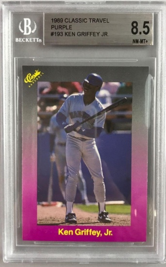 1989 Classic Baseball Travel Purple Ken Griffey Jr BGS 8.5