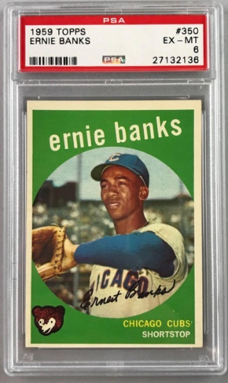 1959 Topps Baseball Ernie Banks Card PAS 6