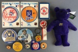 Group of Baseball Buttons and Memorabilia