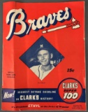 1953 Milwaukee Braves vs Brooklyn Dodgers Scorecard
