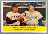 1958 Topps Mays, Snider #436 Fence Busters Card