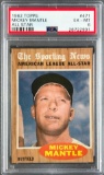 1962 Topps Mickey Mantle All Star Baseball Card PSA 6