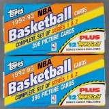 2 Topps NBA 1992-93 basketball card sets