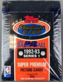 1992 Topps Stadium Club Basketball Series 1 Sealed Box