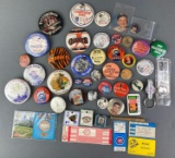 Group of Miscellaneous Pins, Keychains and Tickets