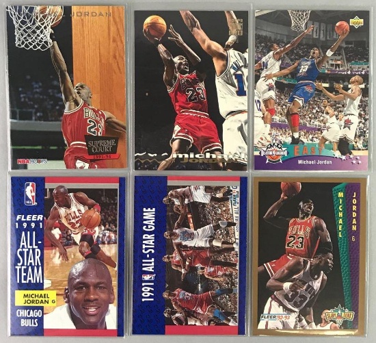 Lot of 6 Michael Jordan Basketball Cards