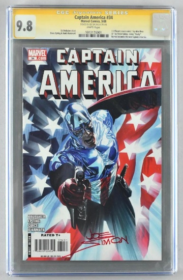 Signed CGC Graded Marvel Comics Captain America No. 34 comic book