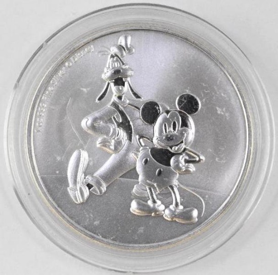 2021 $2 NIUE Disney Mickey / Goofy 1oz. .999 Fine Silver