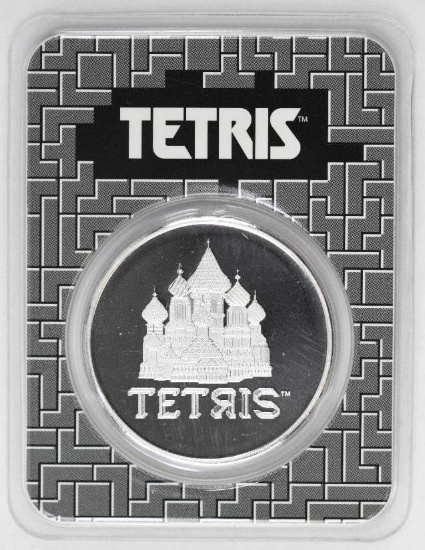 2021 Tetris Holding 1oz. .999 Fine Silver Round