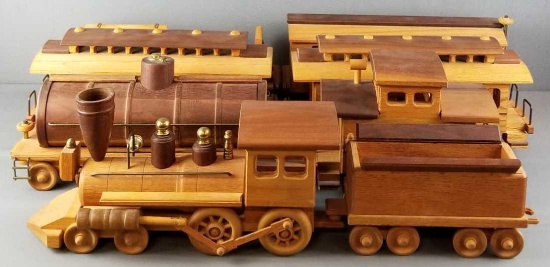 American Keystone Ltd wood 1880 American Locomotive and train car set
