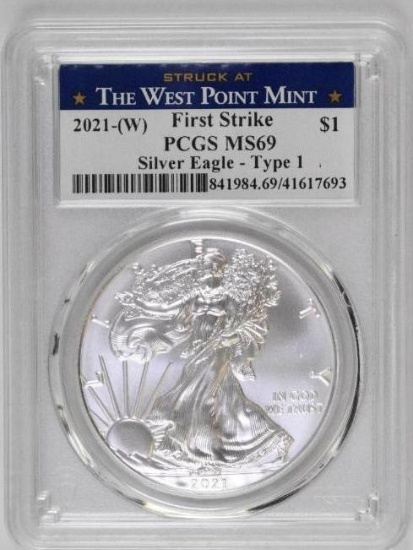 2021 W American Silver Eagle Type 1 - 1oz. (PCGS) MS69