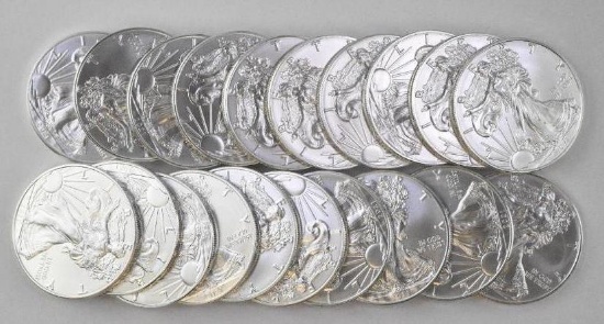Group of (20) 2021 American Silver Eagle (Type 1) 1oz