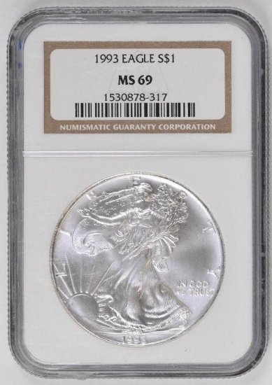 1993 American Silver Eagle 1oz. (NGC) MS69