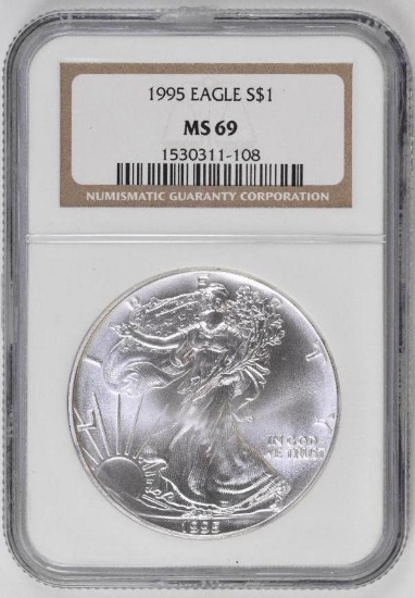1995 American Silver Eagle 1oz. (NGC) MS69