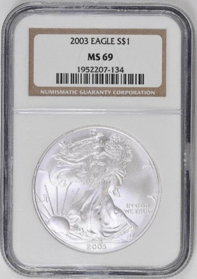 2003 American Silver Eagle 1oz. (NGC) MS69