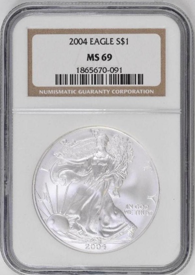 2004 P American Silver Eagle 1oz. (NGC) MS69