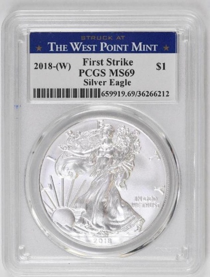 2018 W American Silver Eagle 1oz. (PCGS) MS69