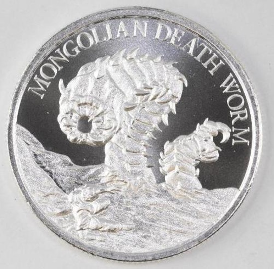2021 Intaglio Mint Mongolian Death Worm 1oz. .999 Fine Silver