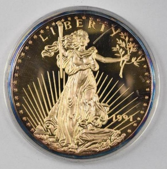 1991 Washington Mint Gaudens Design 8oz. One Half Pound Fine Silver