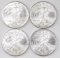 Group of (4) 2009 American Silver Eagle 1oz