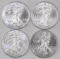Group of (4) 2013 American Silver Eagle 1oz