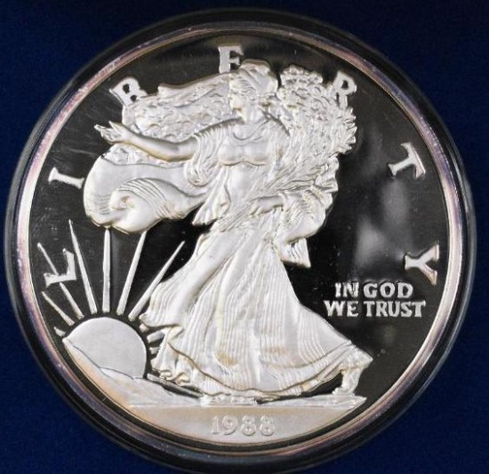 1988 Washington Mint Walking Liberty / Eagle One Pound Fine Silver