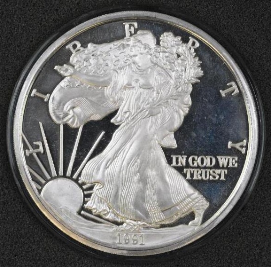 1991 Walking Liberty / Eagle Troy 1LB. .999 Fine Silver Round