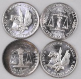 Group of (4) Eagle/Bell Silver Trade Unit 1oz. .999 Fine Silver