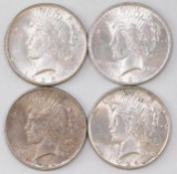 Group of (4) Peace Silver Dollars