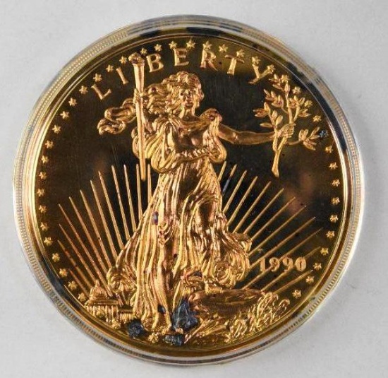 1990 Washington Mint Gaudens Design 8oz. One Half Pound Fine Silver