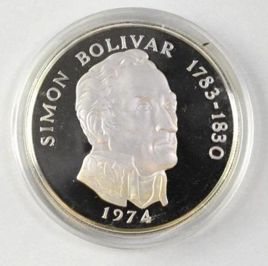 1974 Panama 20 Balboas Silver