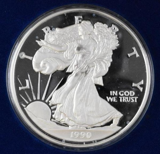 1990 Washington Mint Walking Liberty / Eagle Design One Half Pound .999 Fine Silver