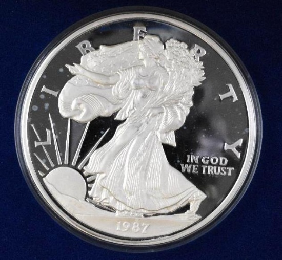 1987 Washington Mint Walking Liberty / Eagle Design One Half Pound .999 Fine Silver