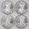 Group of (4) 2011 American Silver Eagle 1oz