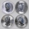 Group of (4) Canada Maple Leaf 1oz. .9999 Fine Silver