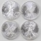 Group of (4) 2021 American Silver Eagle (Type 2) 1oz.