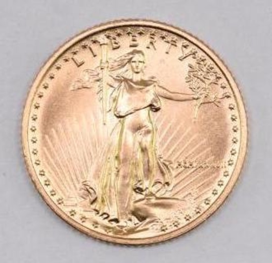 1987 $5 American Gold Eagle 1/10thoz. BU