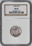 1944 S Jefferson Wartime Nickel (NGC) MS66