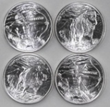 Group of (4) 2017 The Hunter 1oz. .999 Fine Silver Round