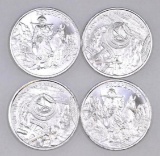 Group of (4) Prospector 1oz. .999 Fine Silver Rounds.