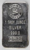 Argor 1oz. .999 Fine Silver Ingot/Bar