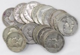 Group of (20) Franklin Silver Half Dollars