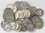 Group of (50) 1944 P Mercury Silver Dimes