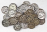 Group of (50) 1945 P Mercury Silver Dimes