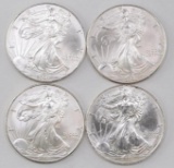 Group of (4) 2000 American Silver Eagle 1oz