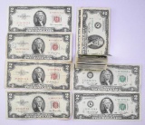 Group of (41) $2 Legal Tender & Federal Reserve Notes 1953-1976