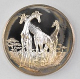 East African Wild Life Society 2oz. Sterling Silver Round