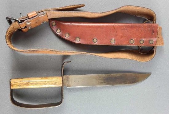 Confederate Style Knife w Belt and Sheath