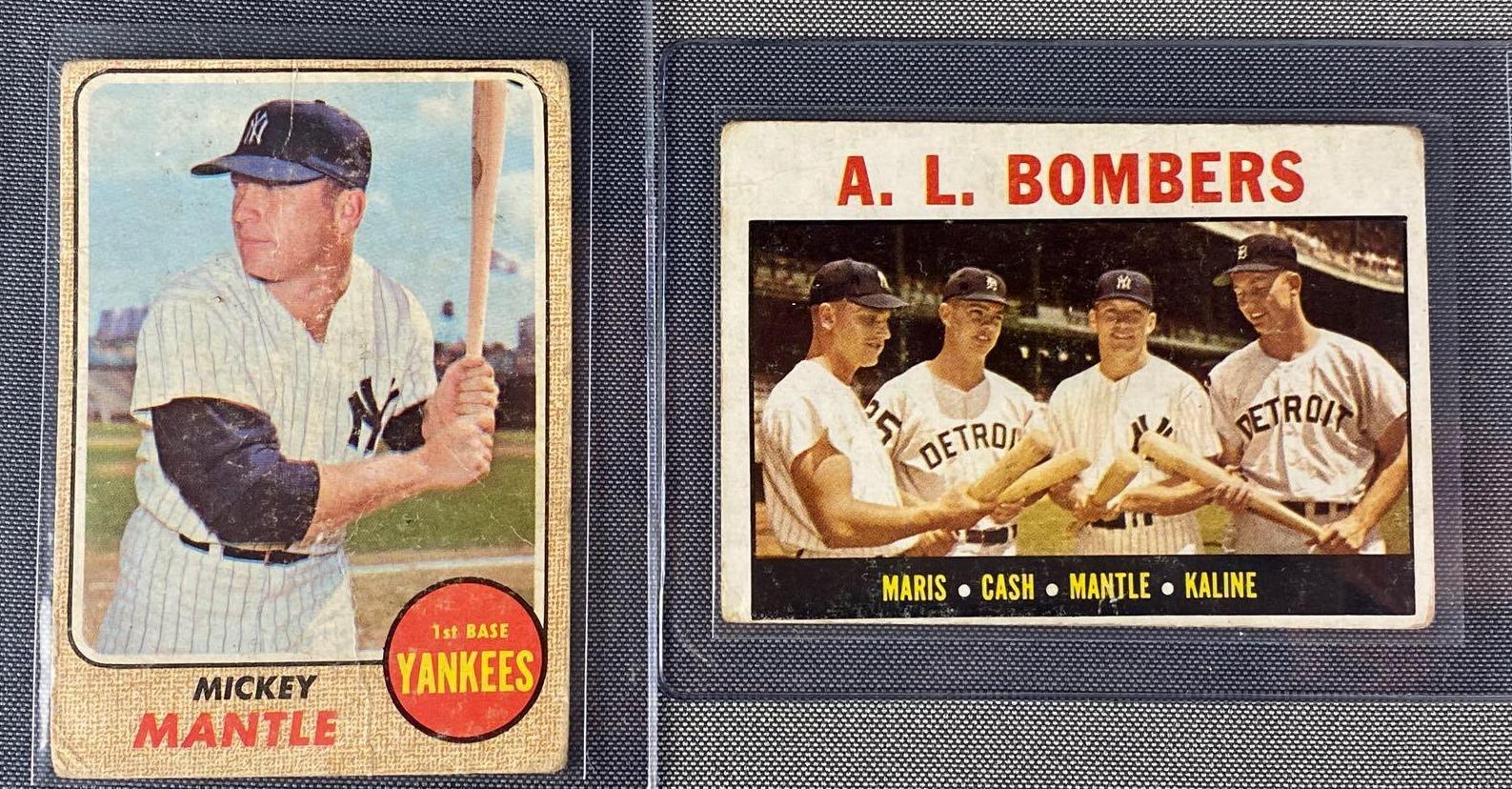 Roger Maris and Mickey Mantle  Yankees baseball players, Old baseball  cards, Mickey mantle