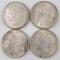 Group of (4) 1921 P Morgan Silver Dollars